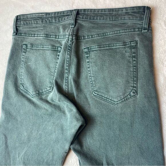 Rag and Bone Fit 2 Slim Mid Rise Button Fly Green Jeans Size 33 - Picture 9 of 13